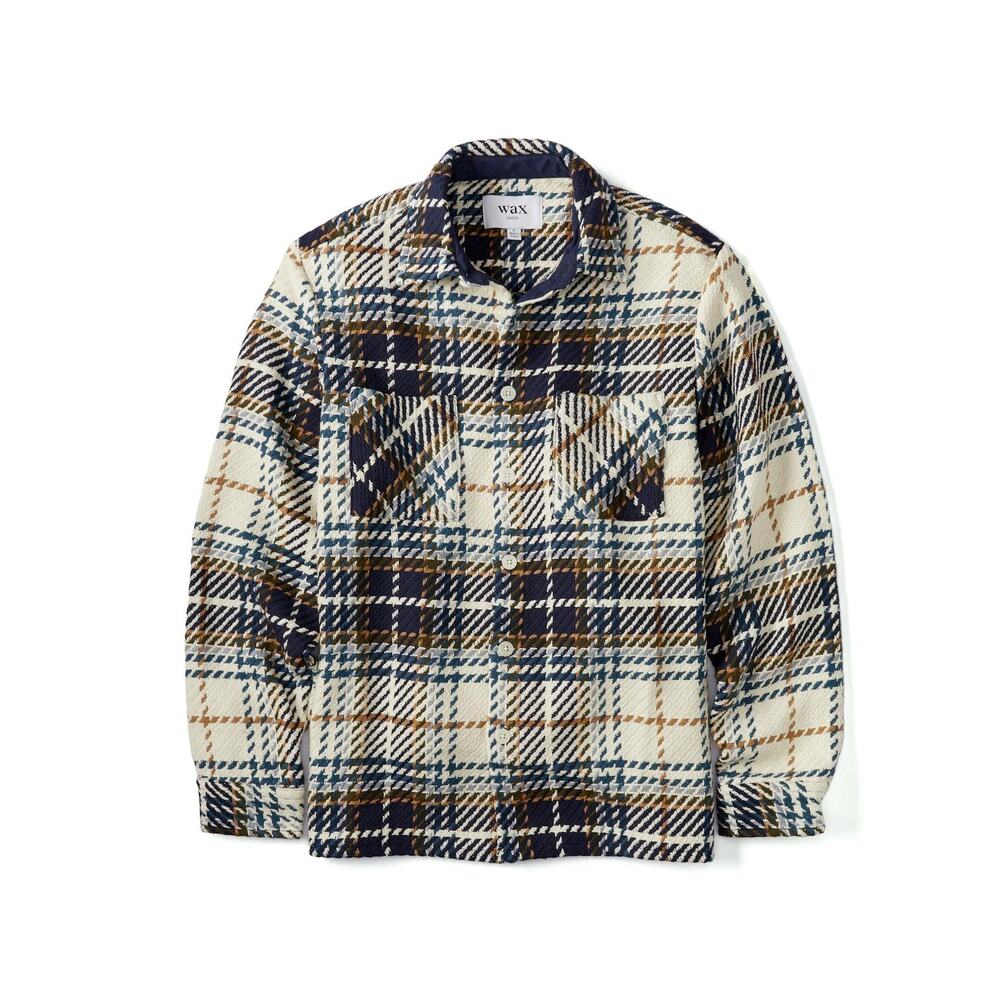 Wax London Whiting Overshirt in Charlton Check Men’s Small Heavyweight Shacket
